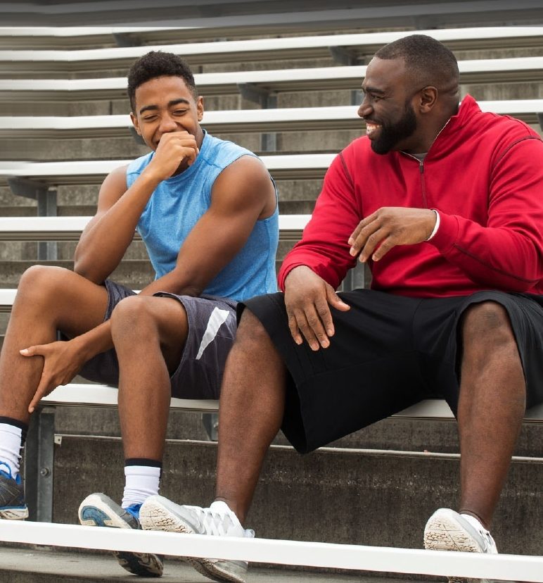 Athletes together at the stadium